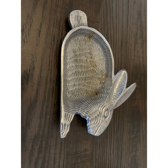 Vintage Silver-Pewter Metal Easter Bunny Candy Dish – Decorative Plate - Picture 3 of 7